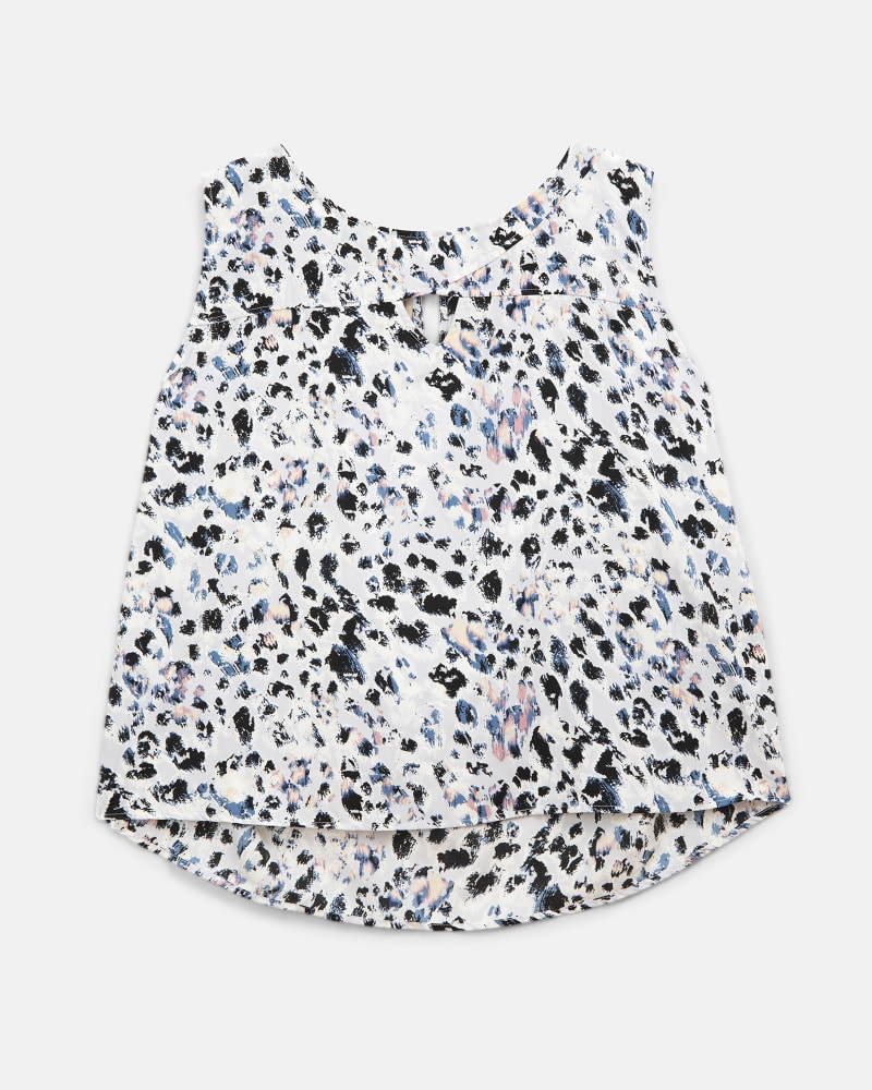 Front of a size 1X Noura Keyhole Front Top in Black / White by Tua. | dia_product_style_image_id:207032